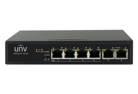 PoE Switch - 6×100Mbps network ports (RJ45), including 4 PoE ports
