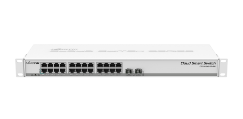 SwOS powered 24 port Gigabit Ethernet switch with two SFP+ ports