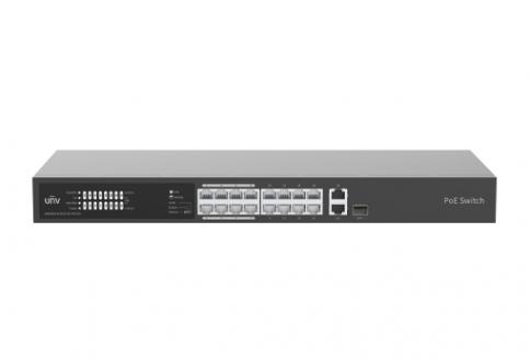 PoE Switch 16×100Mbps PoE ports (RJ45)+1×1000Mbps Combo ports, at/af