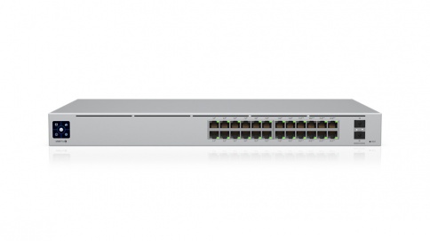 UniFi PoE სვიჩი - 16 at/af PoE+, 8 bt PoE+ 1გბ პორტები და 2 SFP/SFP+ პორტები