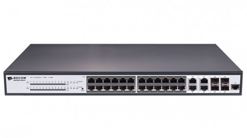 24 GE PoE ports, 4 GE TX/SFP combo ports