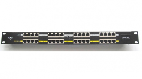 POE panel 16 ports, 1U for 19" rack, black