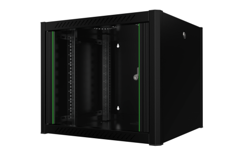 WALL TYPE NETWORK CABINET, 9U W=600MM D=600MM, BLACK, Mirsan 